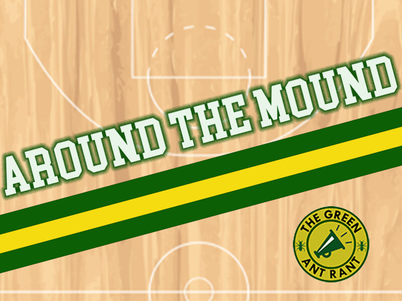 text says "around the mound" with basketball court in background
