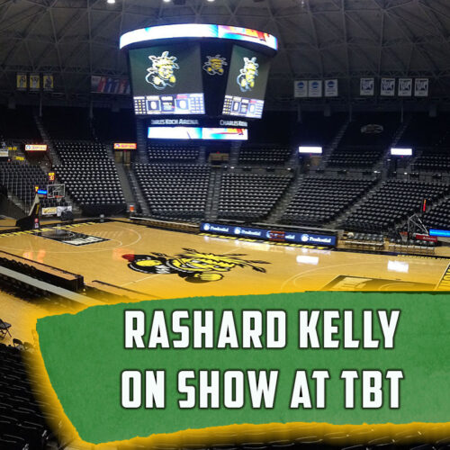 test says "Rashard Kelly on show at TBT" with basketball court in background